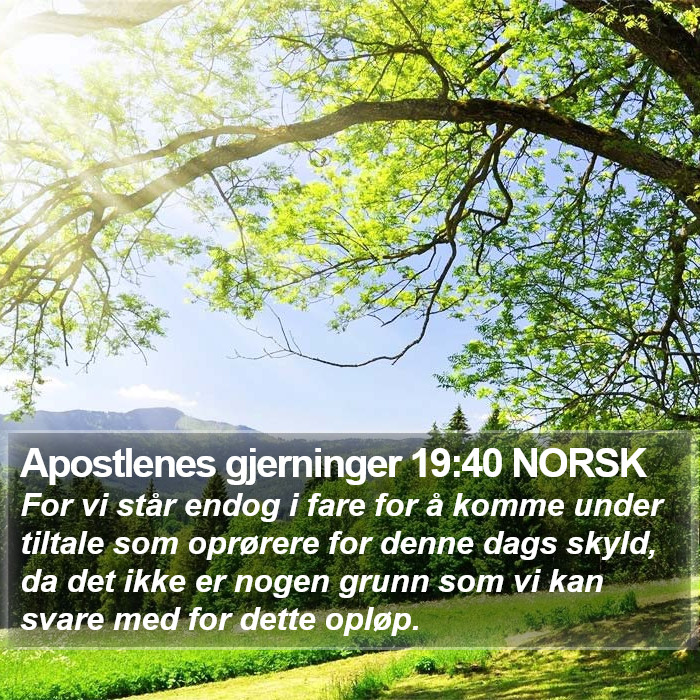 Apostlenes gjerninger 19:40 NORSK Bible Study