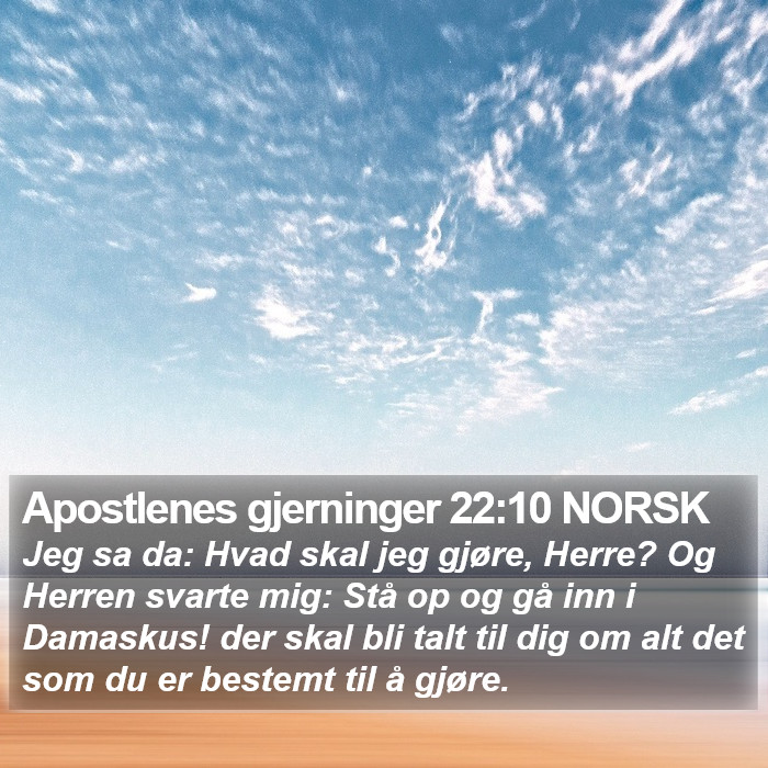 Apostlenes gjerninger 22:10 NORSK Bible Study