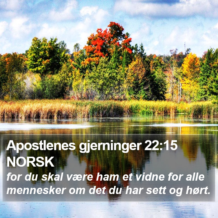 Apostlenes gjerninger 22:15 NORSK Bible Study