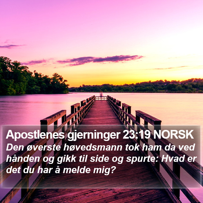 Apostlenes gjerninger 23:19 NORSK Bible Study