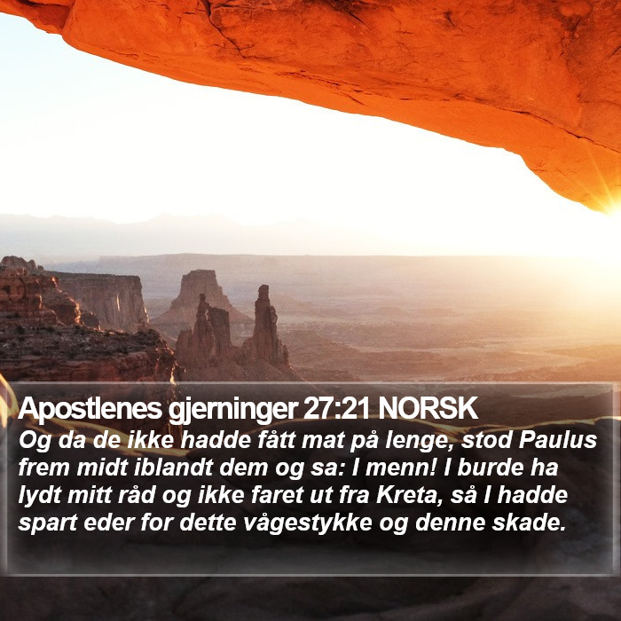 Apostlenes gjerninger 27:21 NORSK Bible Study