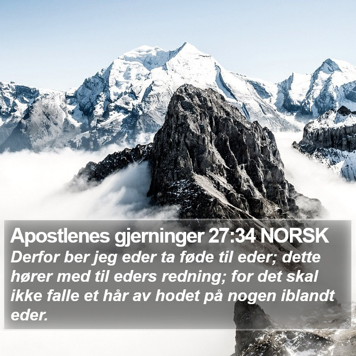 Apostlenes gjerninger 27:34 NORSK Bible Study