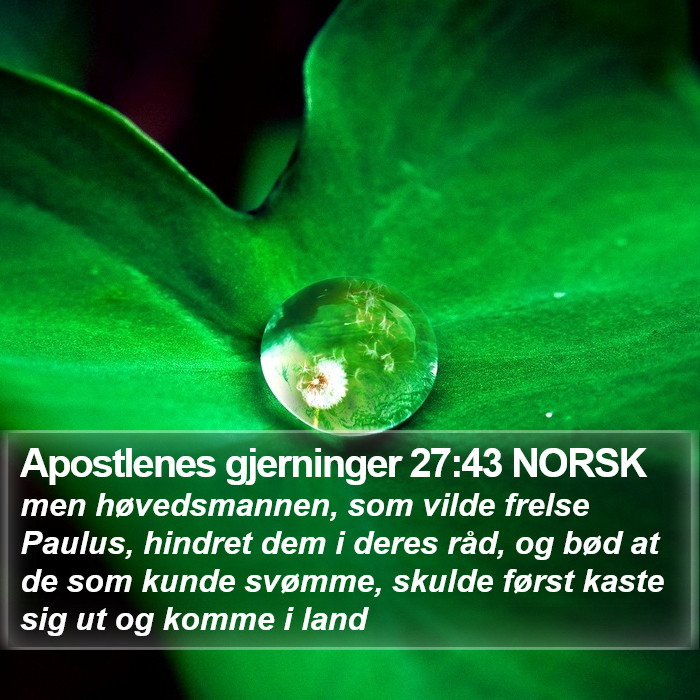 Apostlenes gjerninger 27:43 NORSK Bible Study