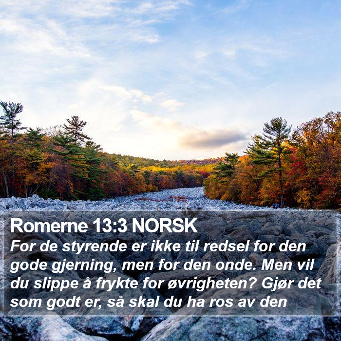 Romerne 13:3 NORSK Bible Study