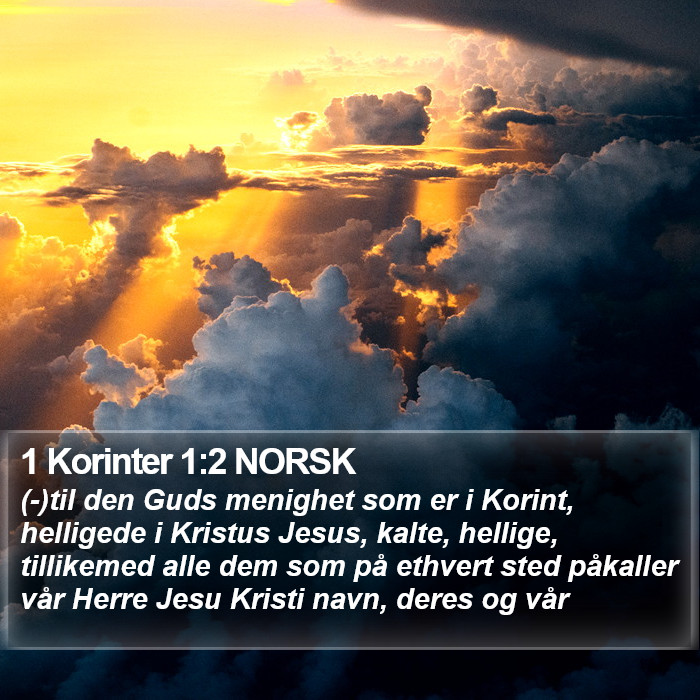 1 Korinter 1:2 NORSK Bible Study