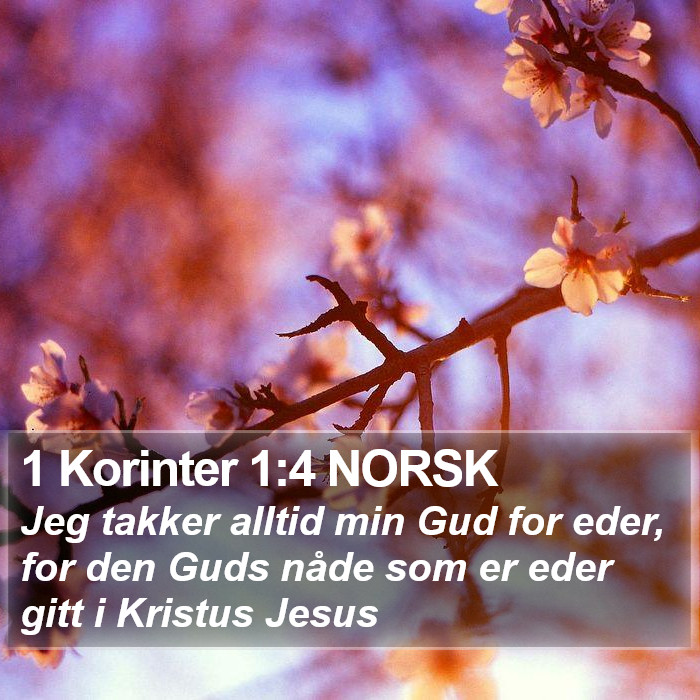 1 Korinter 1:4 NORSK Bible Study