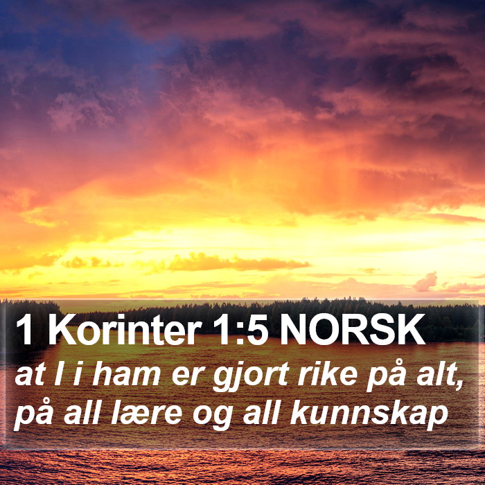 1 Korinter 1:5 NORSK Bible Study