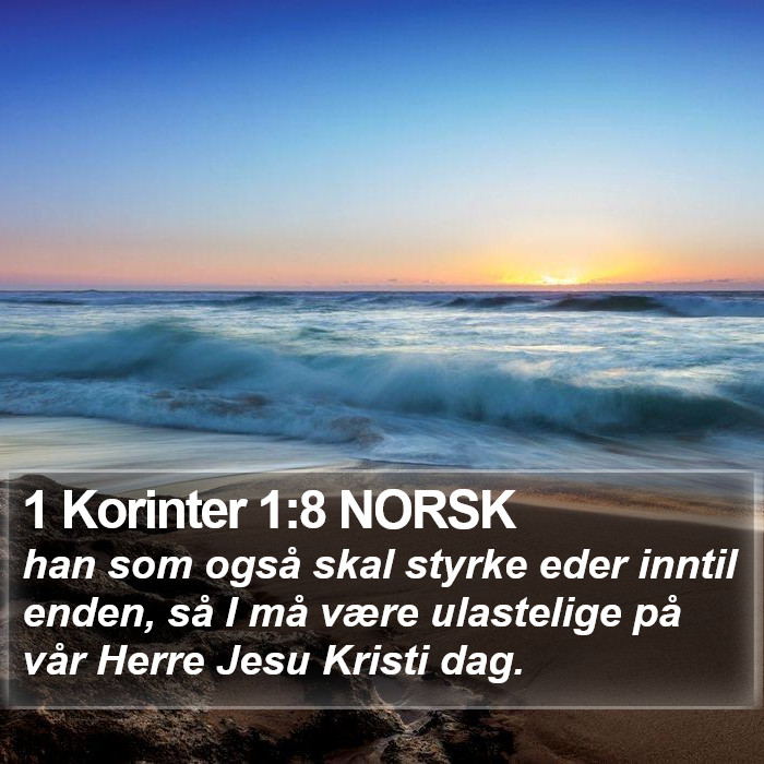 1 Korinter 1:8 NORSK Bible Study