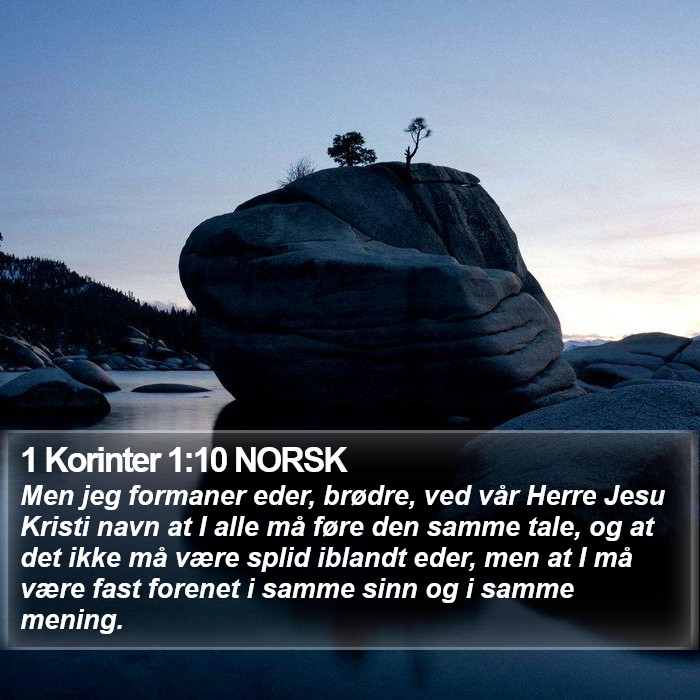 1 Korinter 1:10 NORSK Bible Study