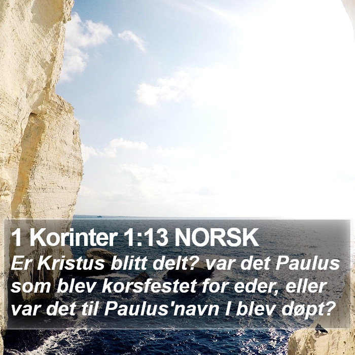 1 Korinter 1:13 NORSK Bible Study