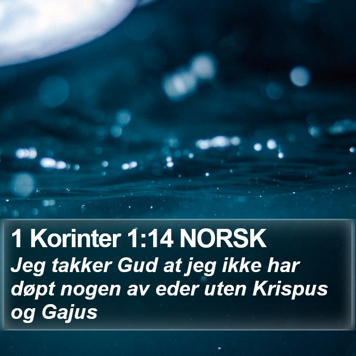 1 Korinter 1:14 NORSK Bible Study