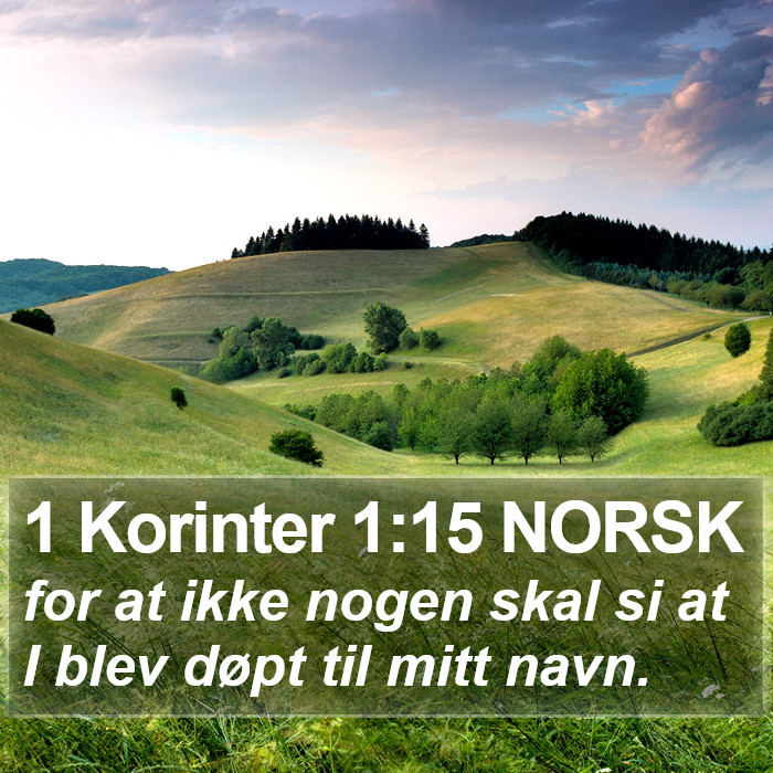 1 Korinter 1:15 NORSK Bible Study