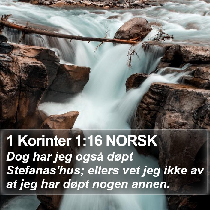 1 Korinter 1:16 NORSK Bible Study