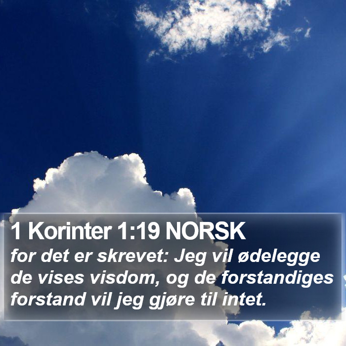 1 Korinter 1:19 NORSK Bible Study