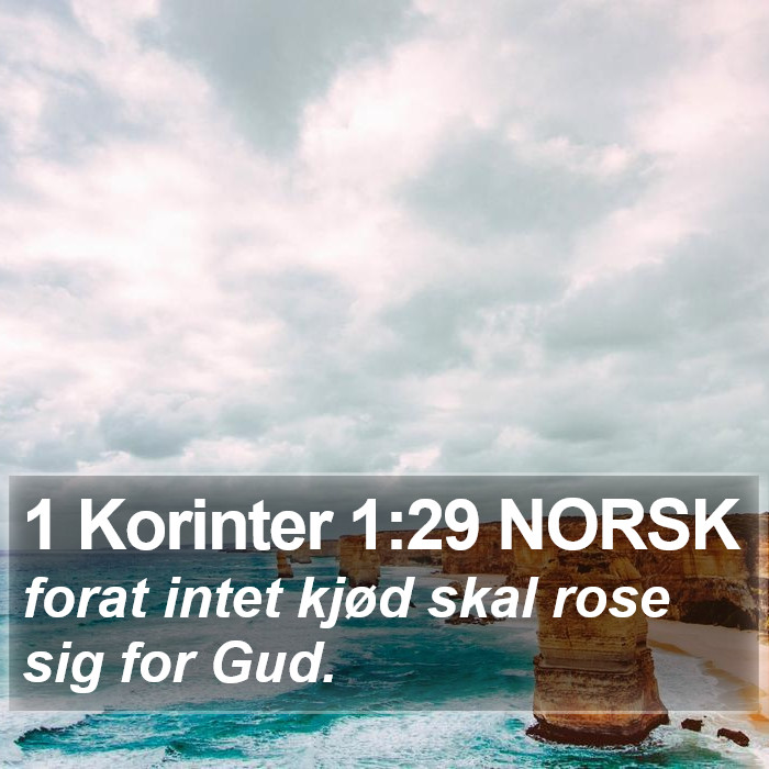 1 Korinter 1:29 NORSK Bible Study