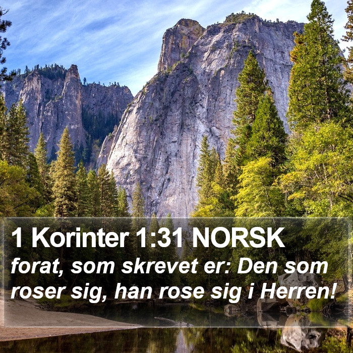 1 Korinter 1:31 NORSK Bible Study