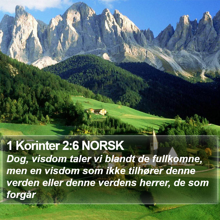 1 Korinter 2:6 NORSK Bible Study