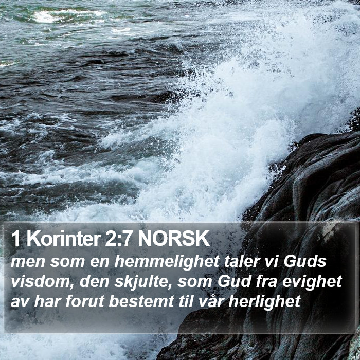 1 Korinter 2:7 NORSK Bible Study