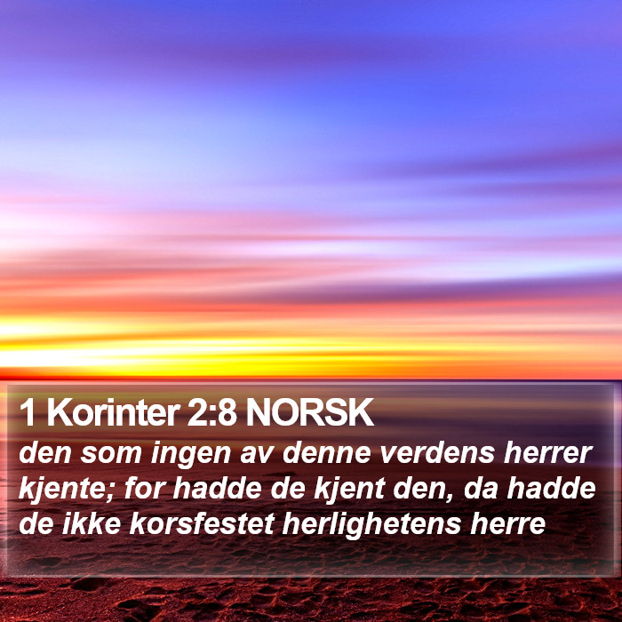 1 Korinter 2:8 NORSK Bible Study