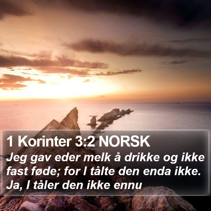 1 Korinter 3:2 NORSK Bible Study