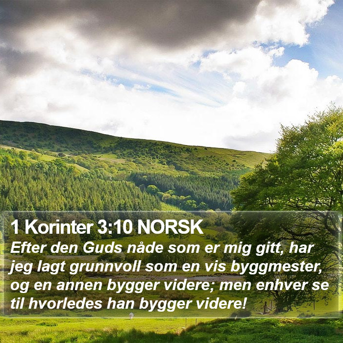 1 Korinter 3:10 NORSK Bible Study