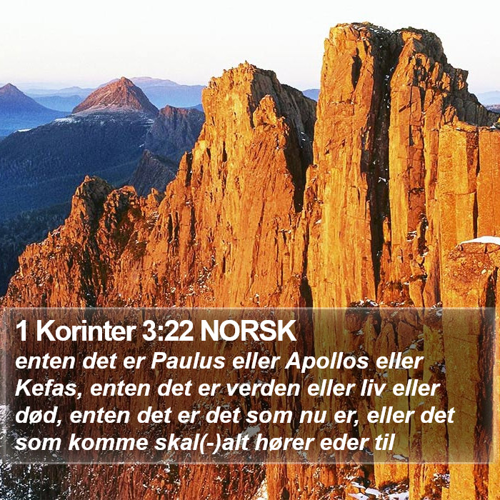 1 Korinter 3:22 NORSK Bible Study