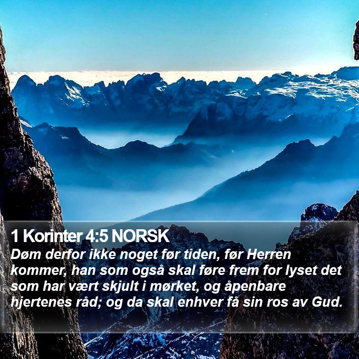 1 Korinter 4:5 NORSK Bible Study
