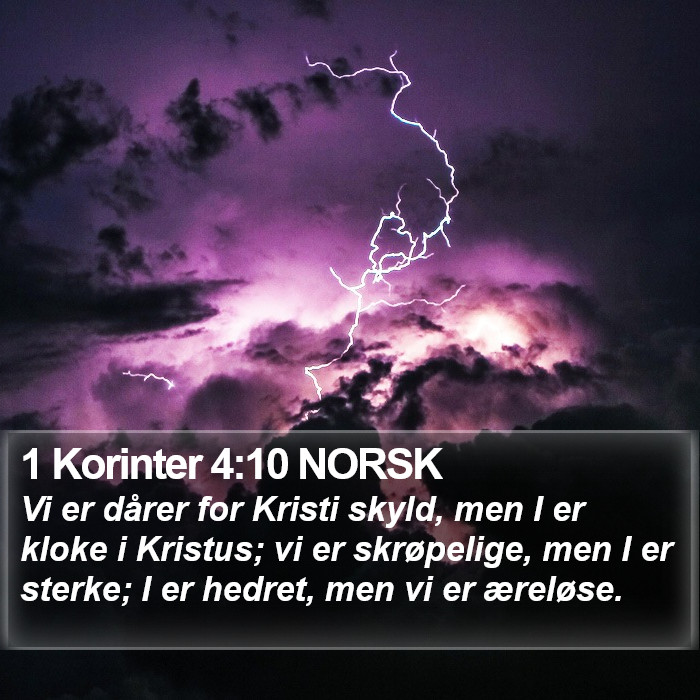 1 Korinter 4:10 NORSK Bible Study