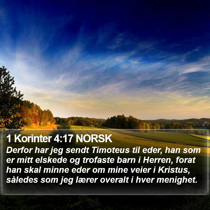 1 Korinter 4:17 NORSK Bible Study