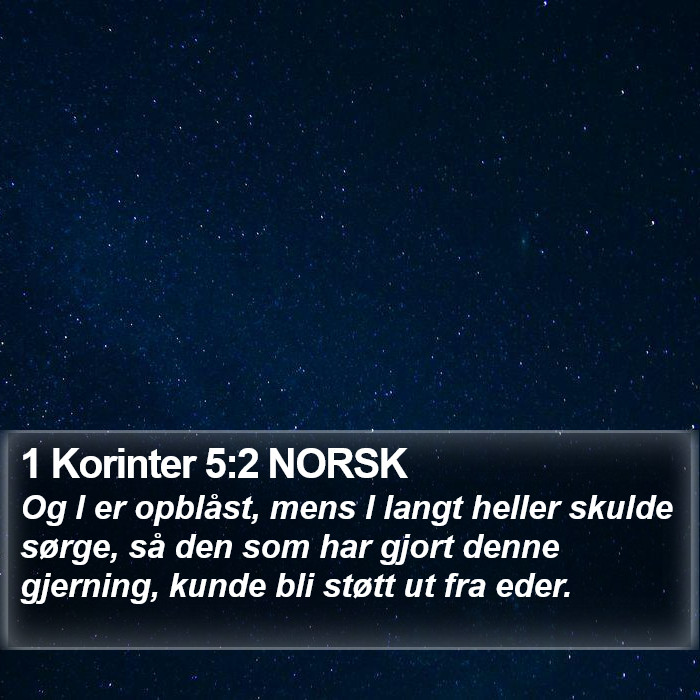 1 Korinter 5:2 NORSK Bible Study