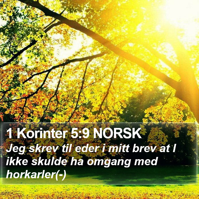 1 Korinter 5:9 NORSK Bible Study
