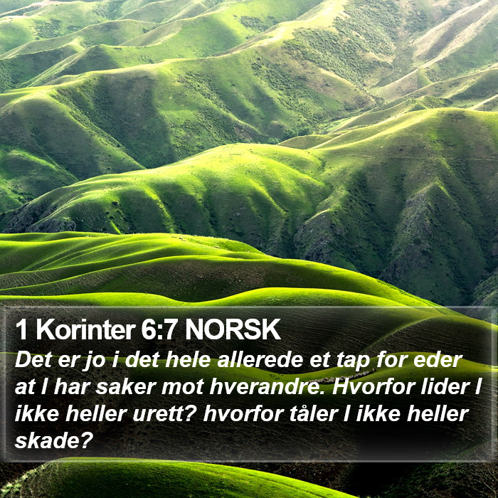 1 Korinter 6:7 NORSK Bible Study