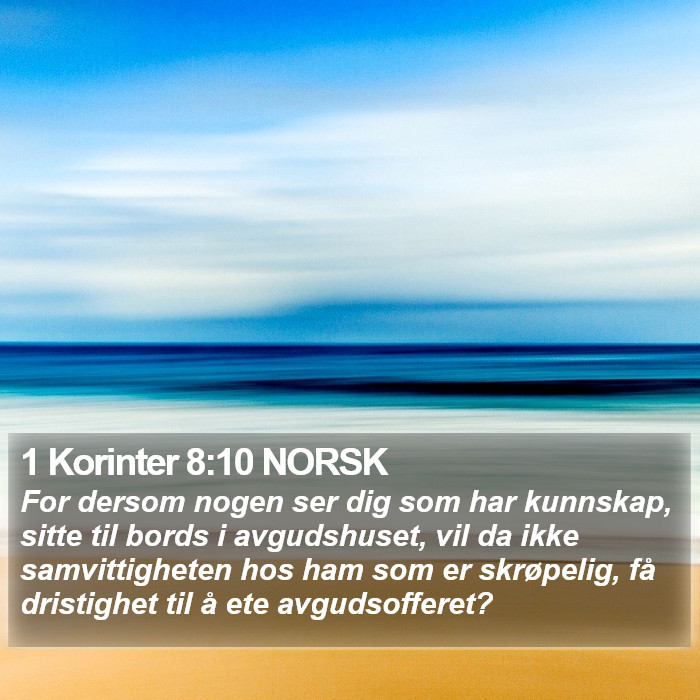 1 Korinter 8:10 NORSK Bible Study