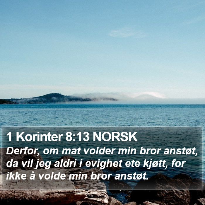1 Korinter 8:13 NORSK Bible Study