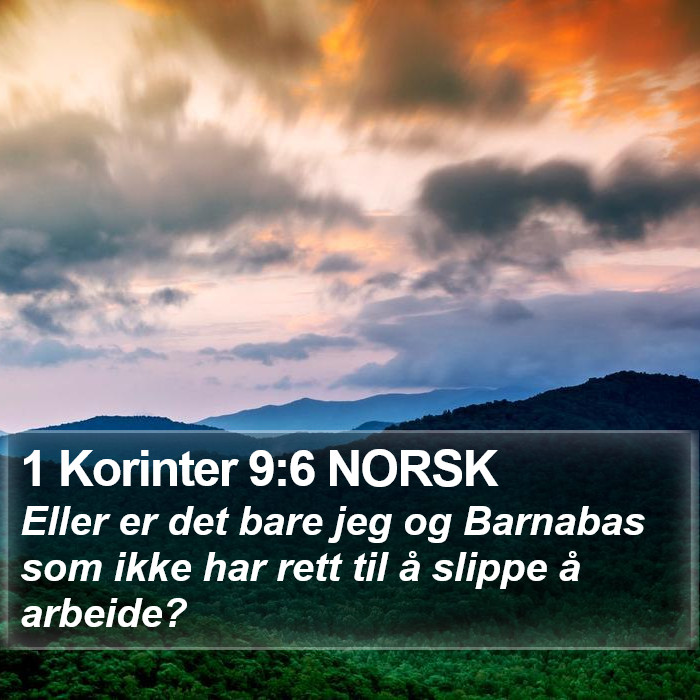 1 Korinter 9:6 NORSK Bible Study