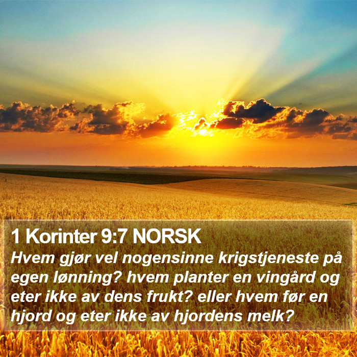 1 Korinter 9:7 NORSK Bible Study