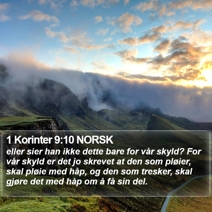 1 Korinter 9:10 NORSK Bible Study