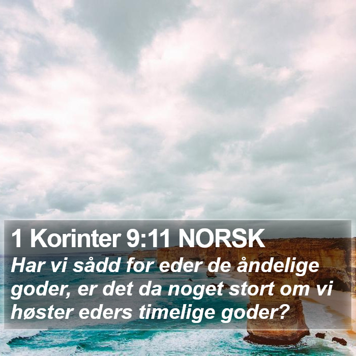 1 Korinter 9:11 NORSK Bible Study