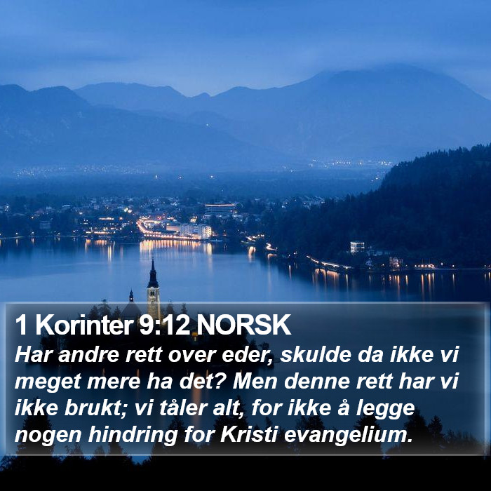 1 Korinter 9:12 NORSK Bible Study
