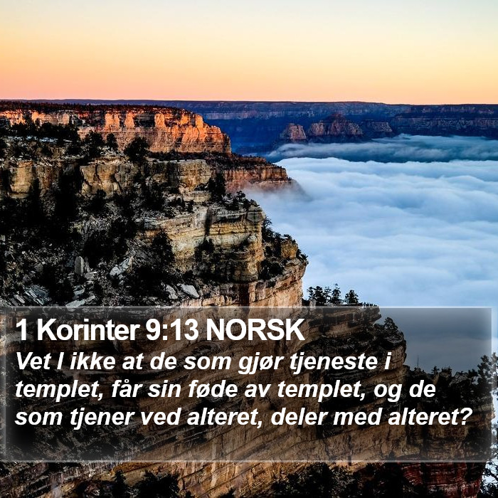1 Korinter 9:13 NORSK Bible Study