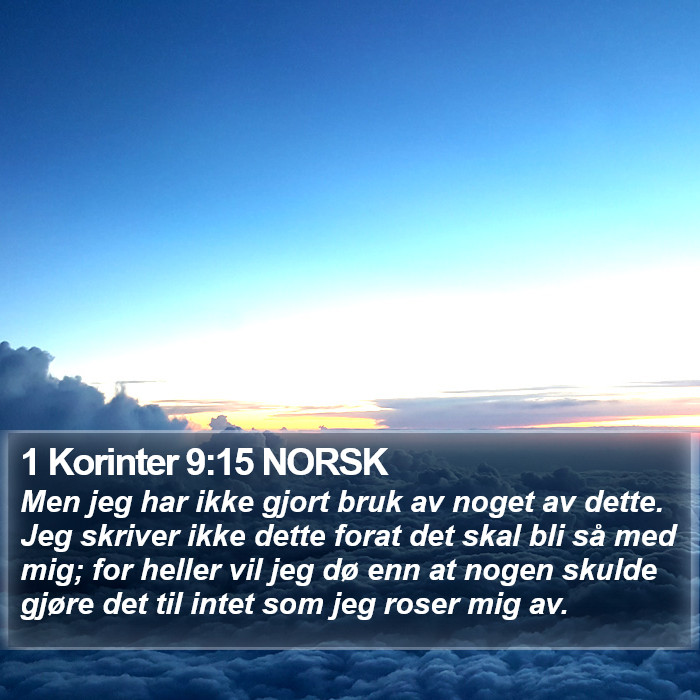 1 Korinter 9:15 NORSK Bible Study