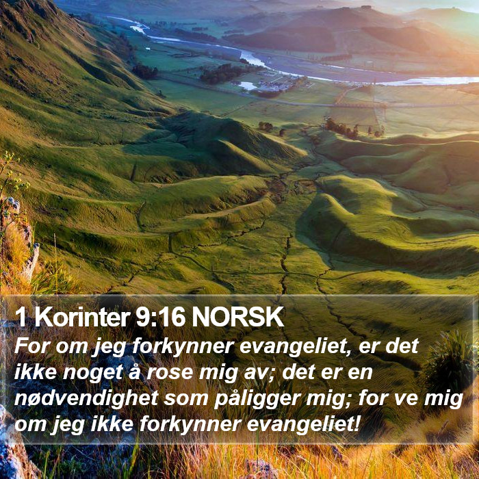 1 Korinter 9:16 NORSK Bible Study