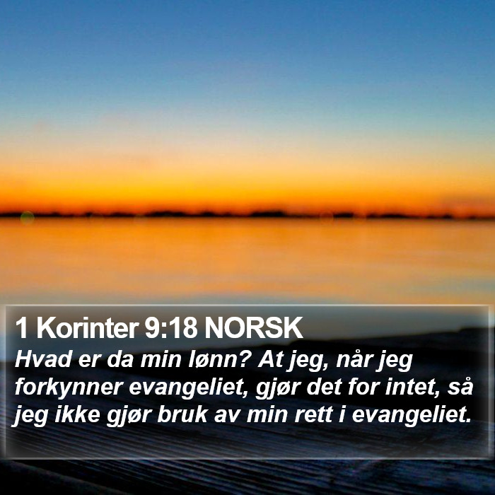 1 Korinter 9:18 NORSK Bible Study
