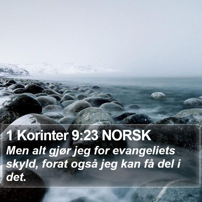 1 Korinter 9:23 NORSK Bible Study