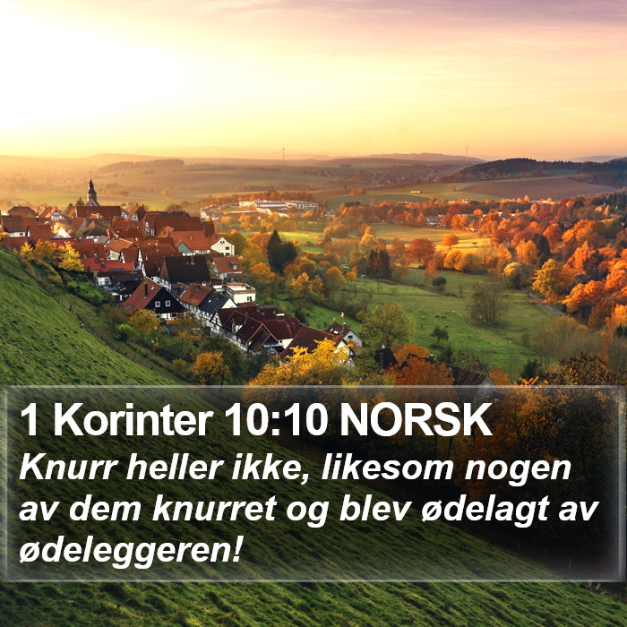 1 Korinter 10:10 NORSK Bible Study