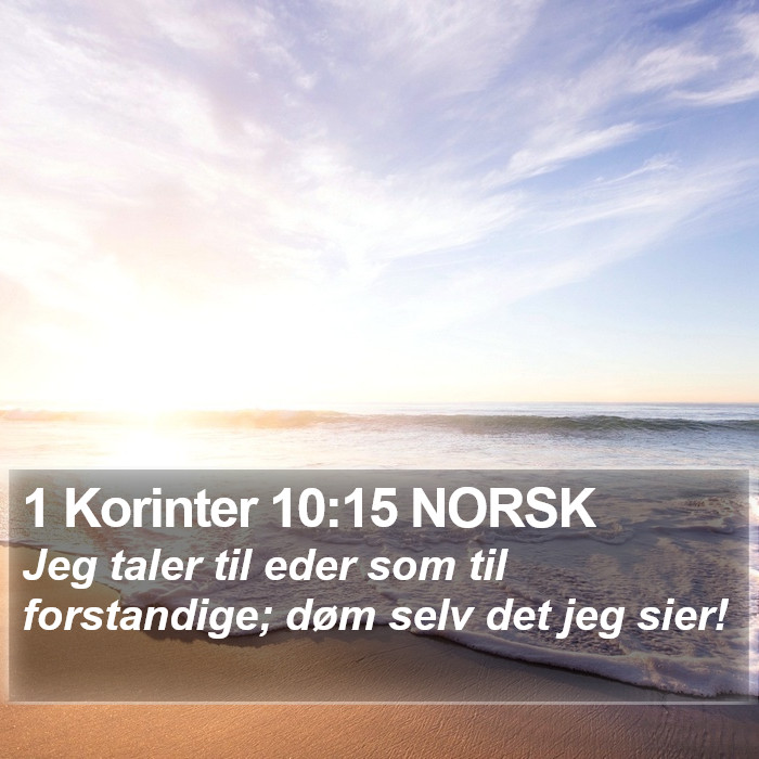 1 Korinter 10:15 NORSK Bible Study