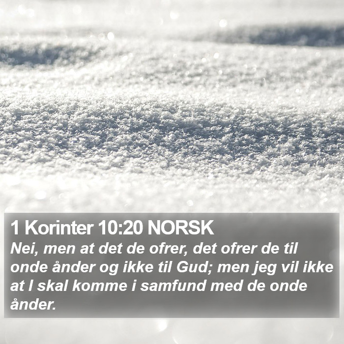 1 Korinter 10:20 NORSK Bible Study