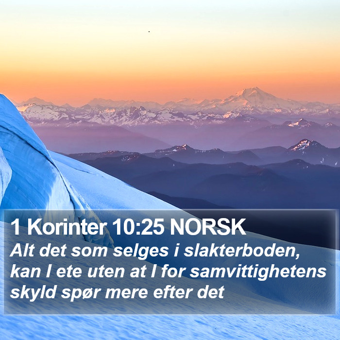 1 Korinter 10:25 NORSK Bible Study