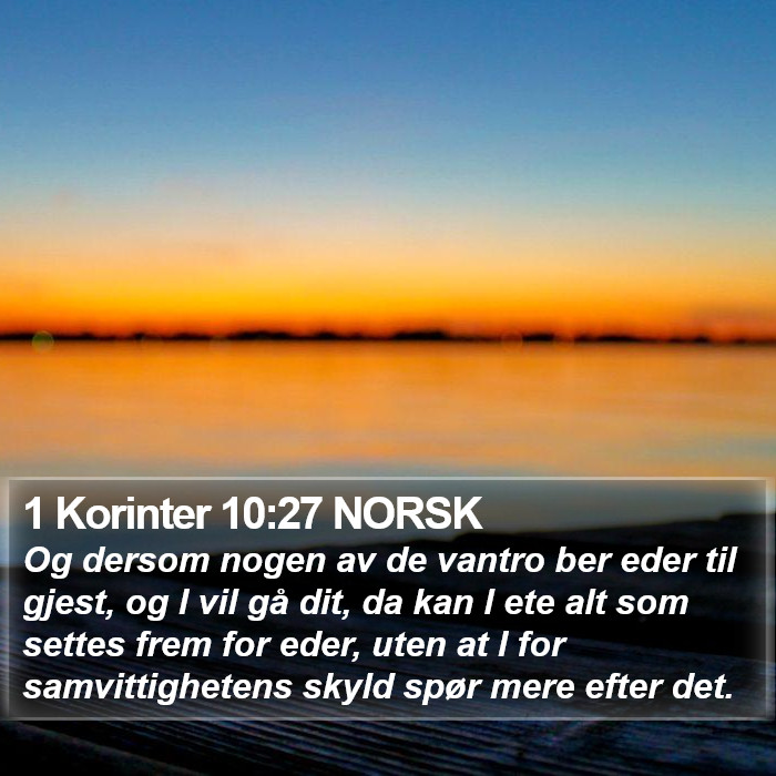 1 Korinter 10:27 NORSK Bible Study
