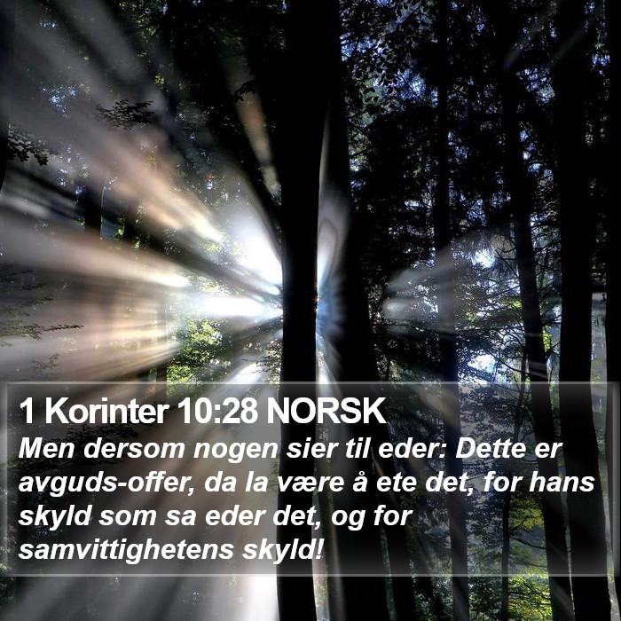1 Korinter 10:28 NORSK Bible Study